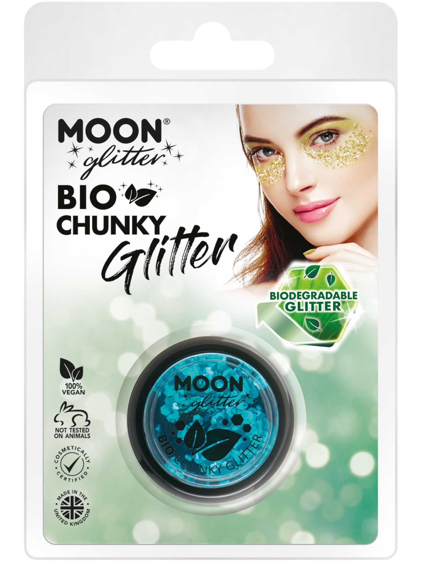 Smiffys Moon Glitter Bio Chunky Glitter, Blue CD für Unisex
