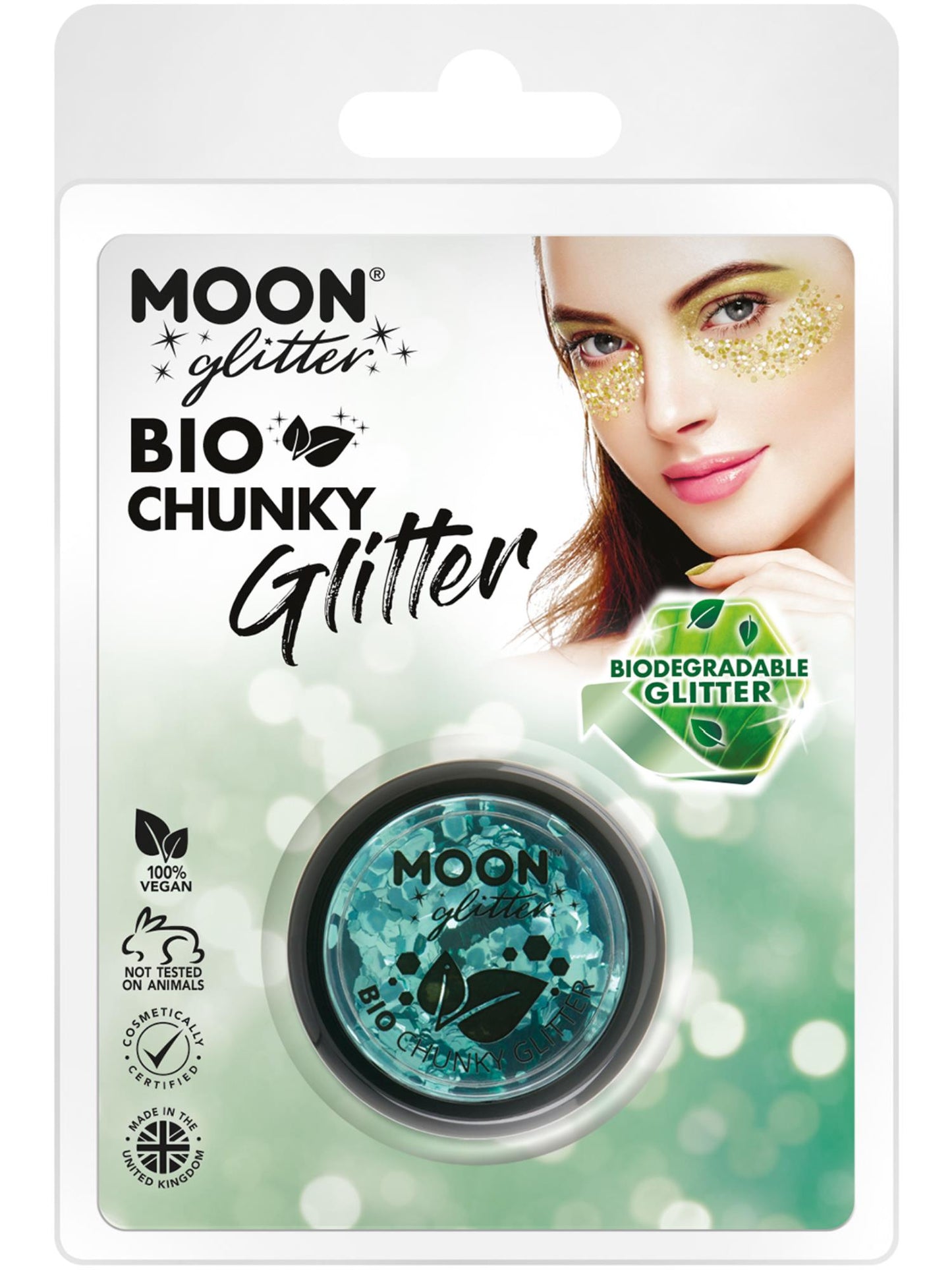 Smiffys Moon Glitter Bio Chunky Glitter, Turquoise CD für Unisex