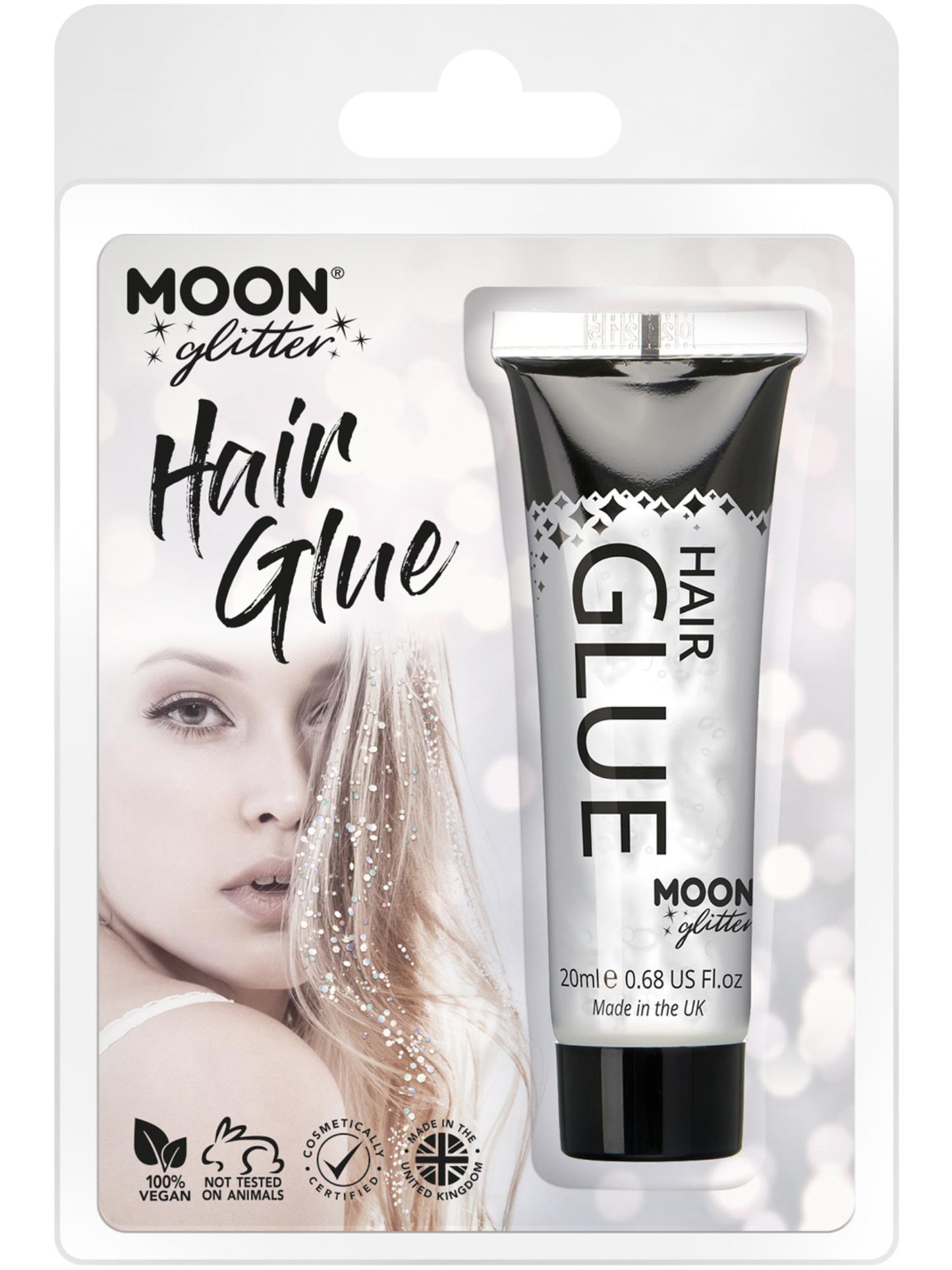 Smiffys Moon Glitter Hair Glue, Clear CD für Unisex