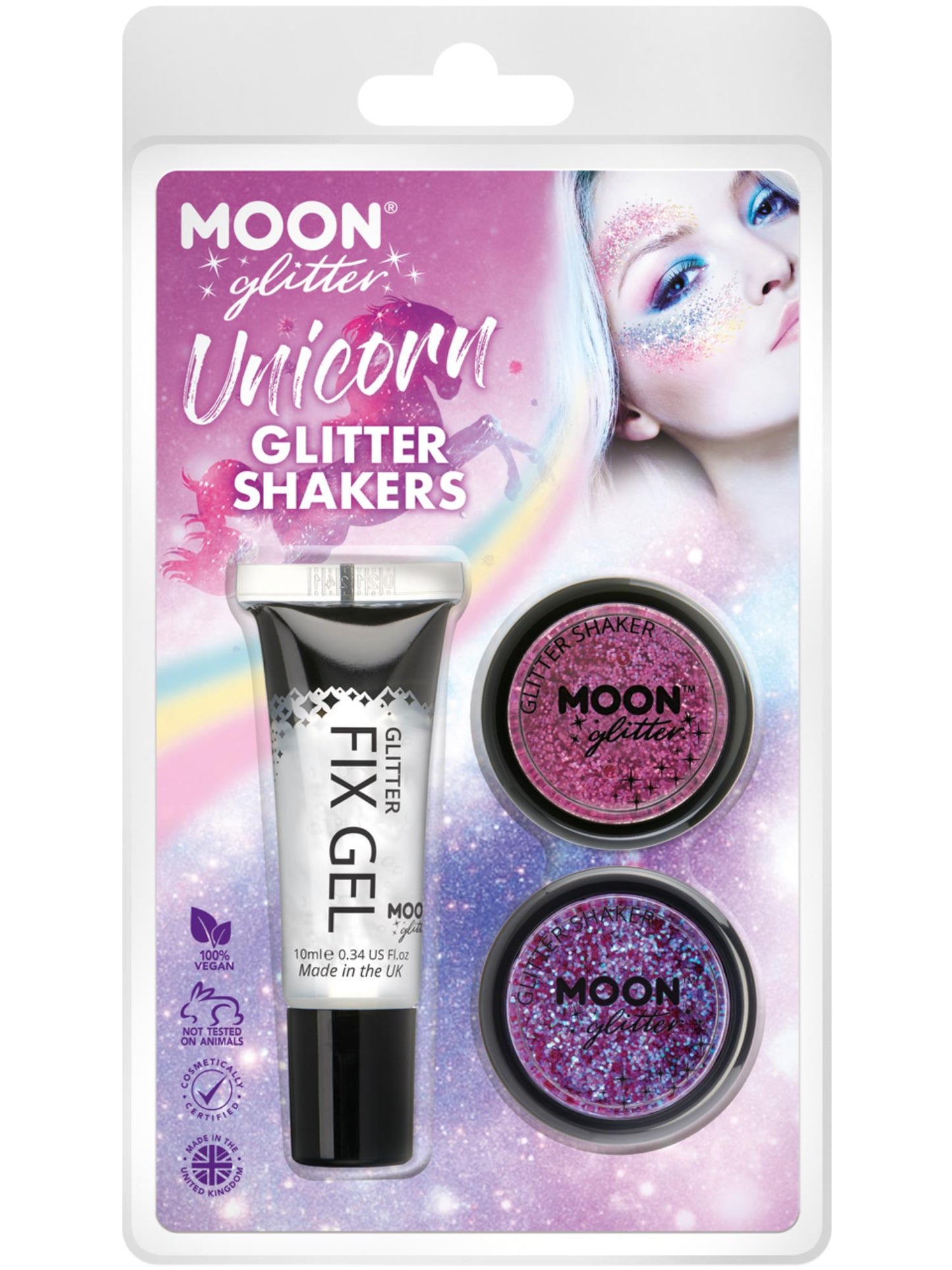Smiffys Moon Glitter Themed Clamshells, Pink CD für Unisex