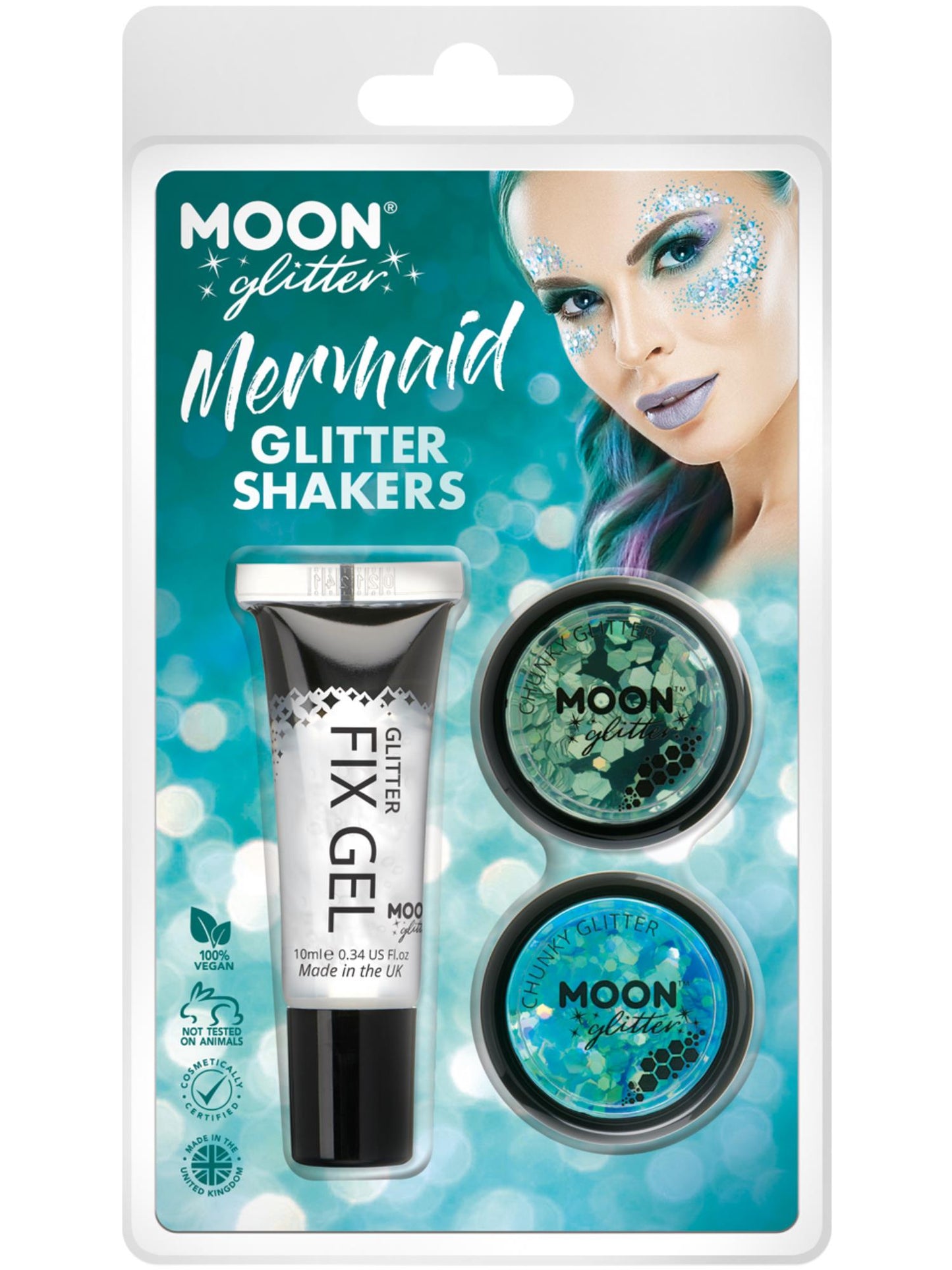 Smiffys Moon Glitter Themed Clamshells, Blue CD für Unisex