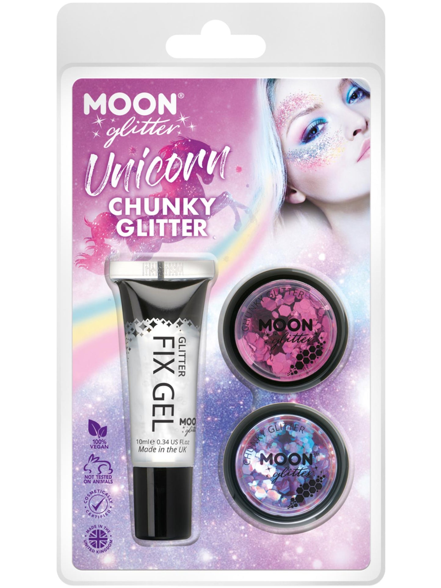 Smiffys Moon Glitter Themed Clamshells, Pink CD für Unisex