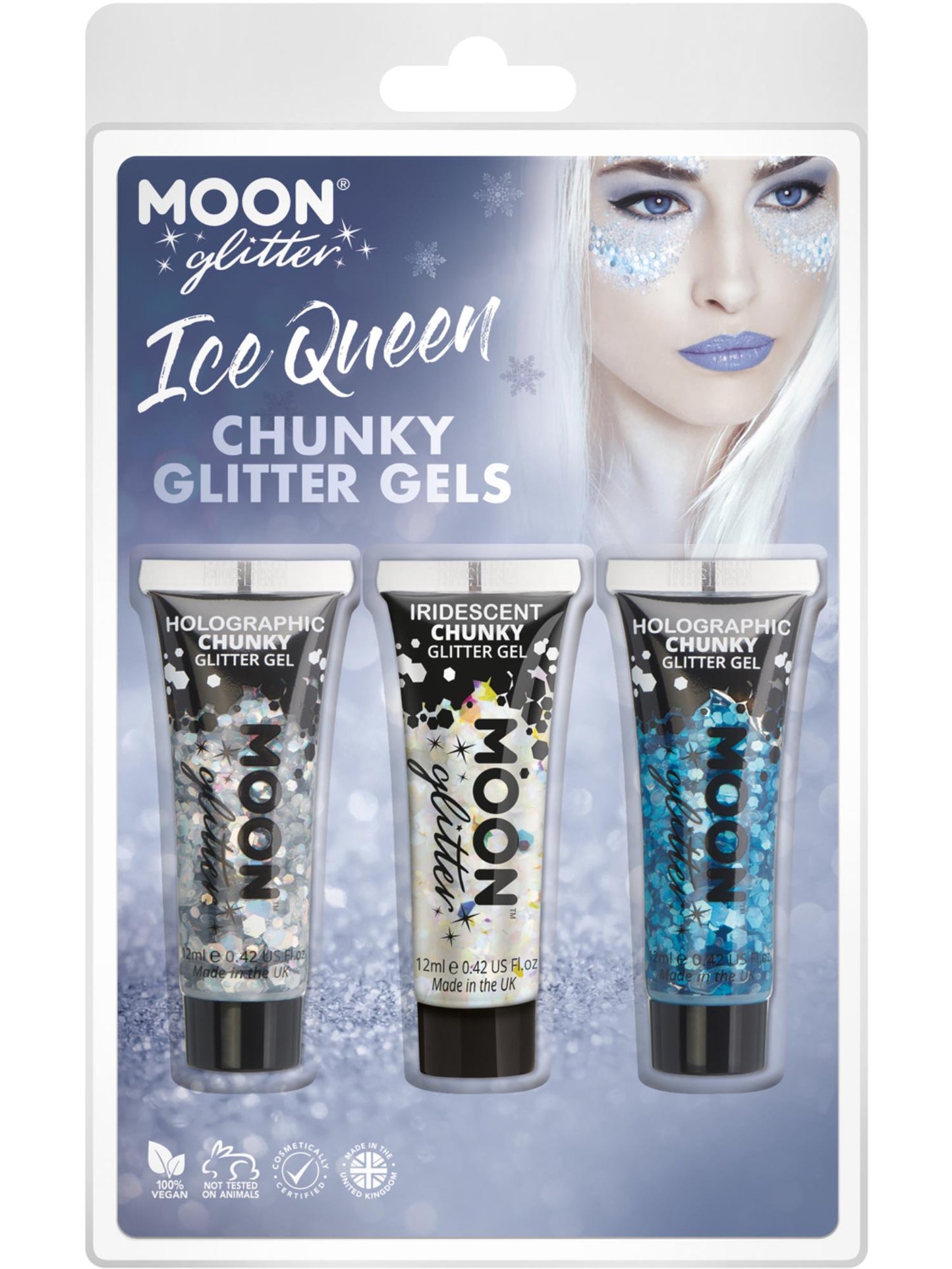 Smiffys Moon Glitter Themed Clamshells, White CD für Unisex