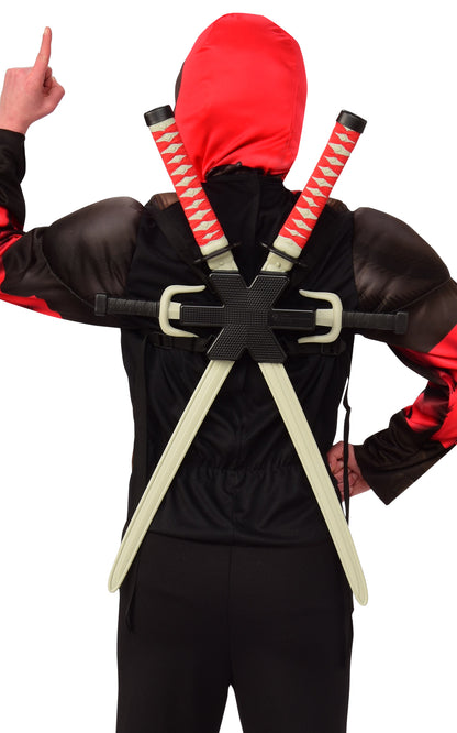 Rubies Deadpool Costume Top Weapon Set Kostüm für Erwachsene für Herren
