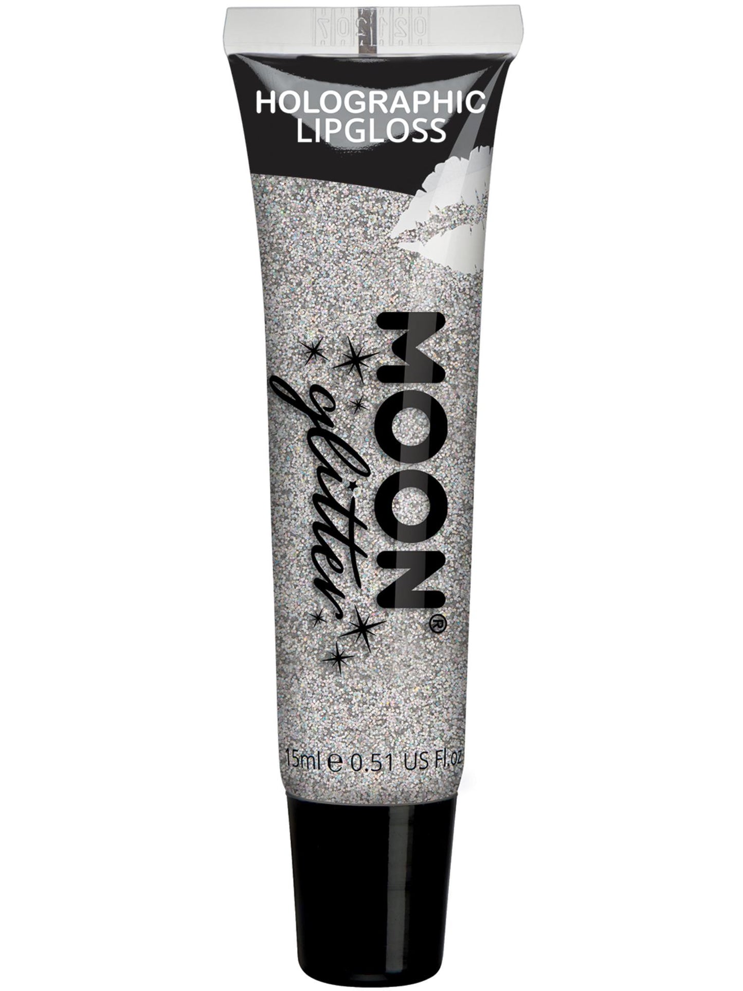 Smiffys Moon Glitter Holographic Glitter Lipgloss, Silver CD für Unisex