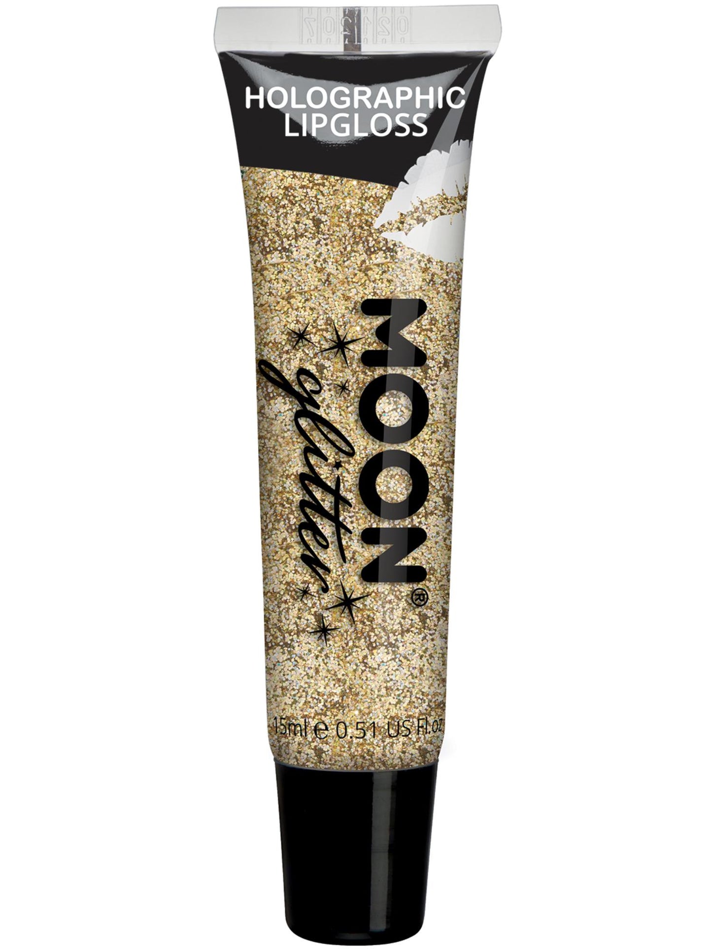 Smiffys Moon Glitter Holographic Glitter Lipgloss, Gold CD für Unisex