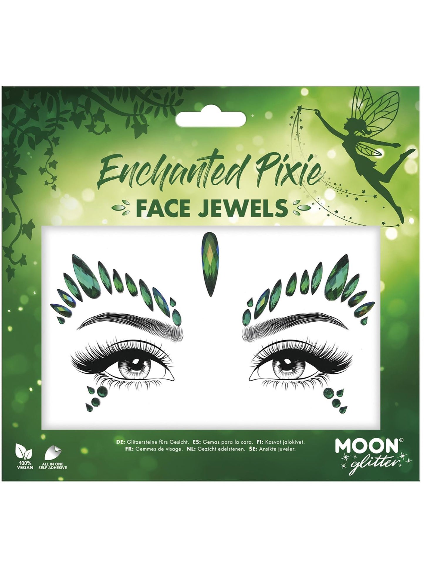 Smiffys Moon Glitter Face Jewels, Enchanted Pixie CD für Unisex