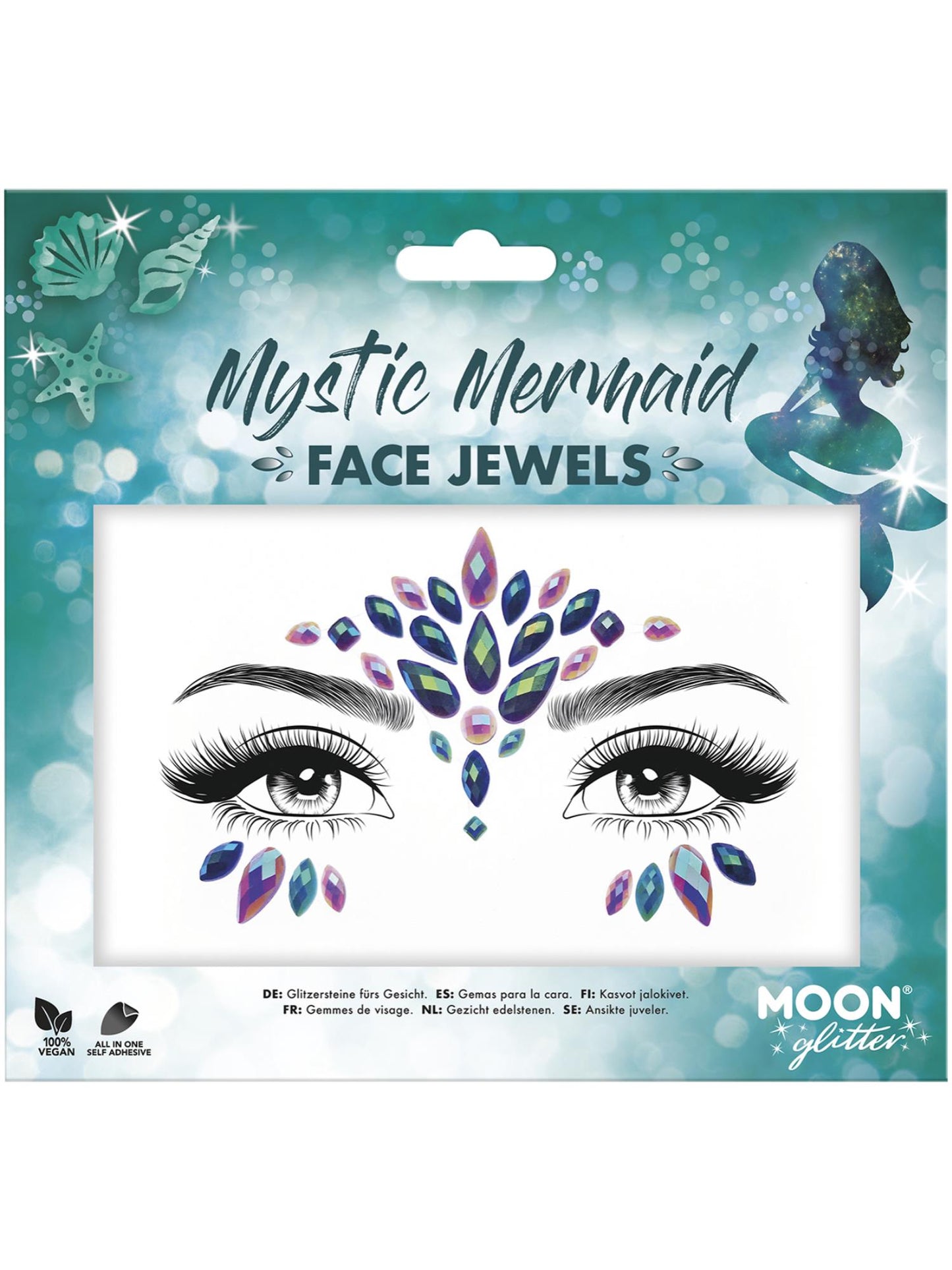 Smiffys Moon Glitter Face Jewels, Mystic Mermaid CD für Unisex