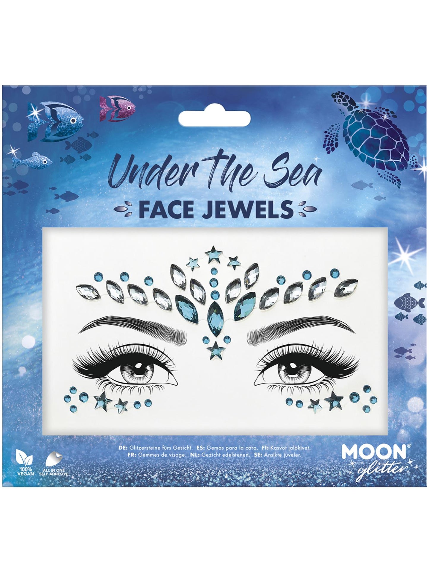 Smiffys Moon Glitter Face Jewels, Under The Sea CD für Unisex