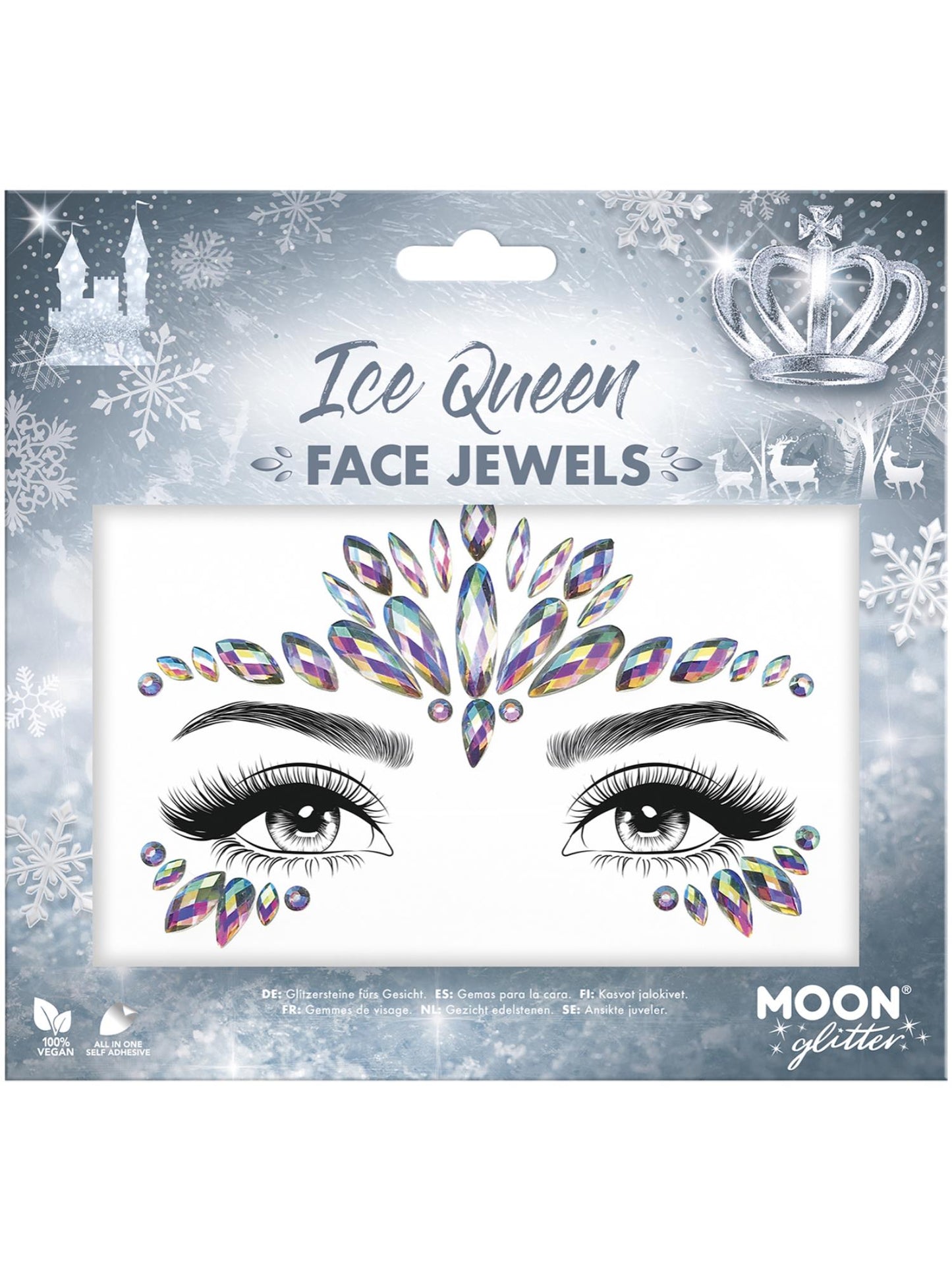 Smiffys Moon Glitter Face Jewels, Ice Queen CD für Unisex