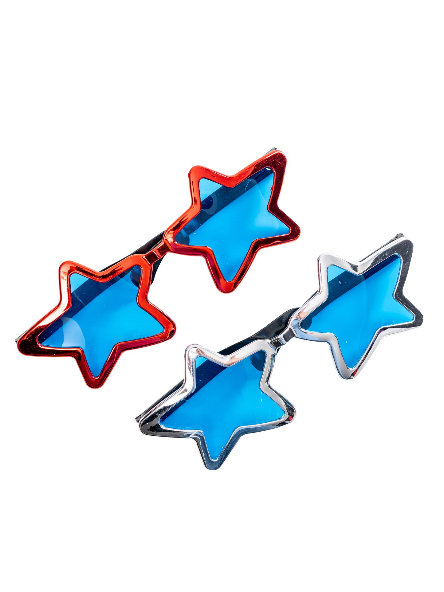 Rubies Rubies Jumbo Metallic Star Glasses (Red/Silver)