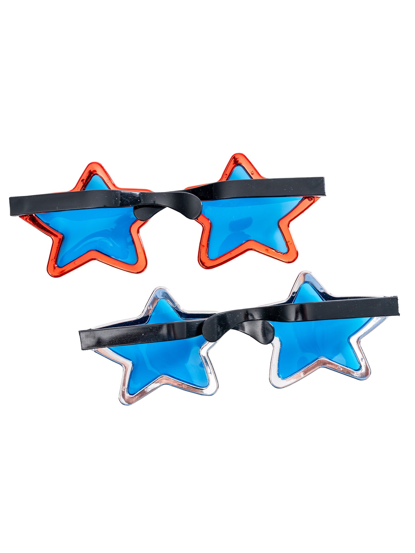 Rubies Rubies Jumbo Metallic Star Glasses (Red/Silver)
