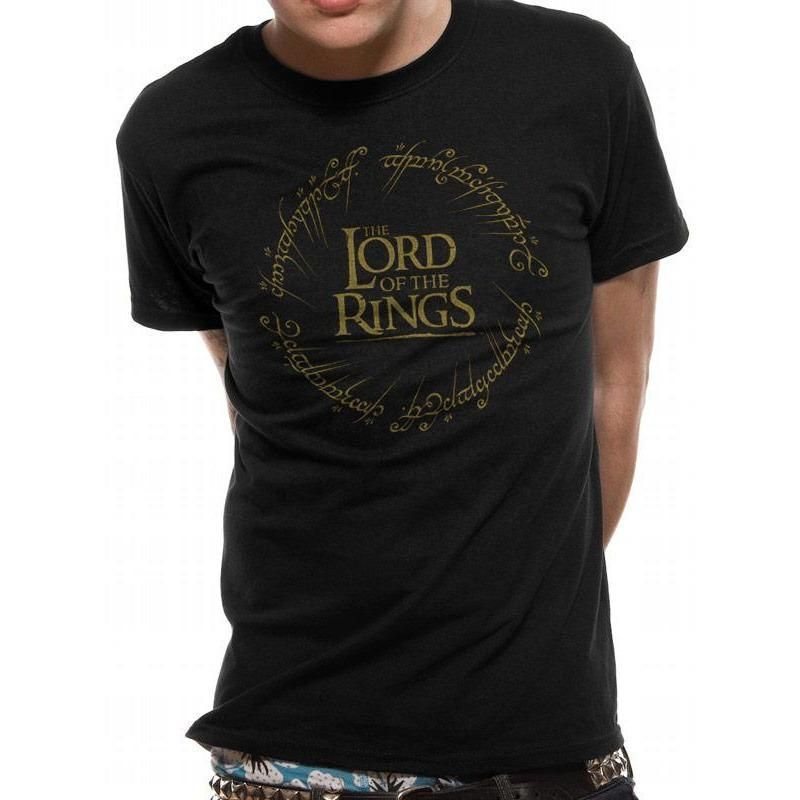 Rubies Lord Of The Rings Logo Gold Metallic T-Shirt T-Shirts für Unisex