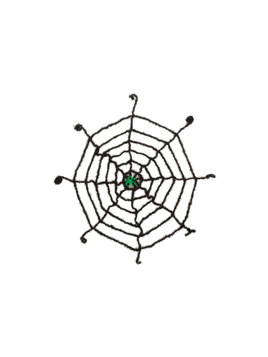 Rubies Schwarzes Spinnennetz mit leuchtender Spinne für Halloween