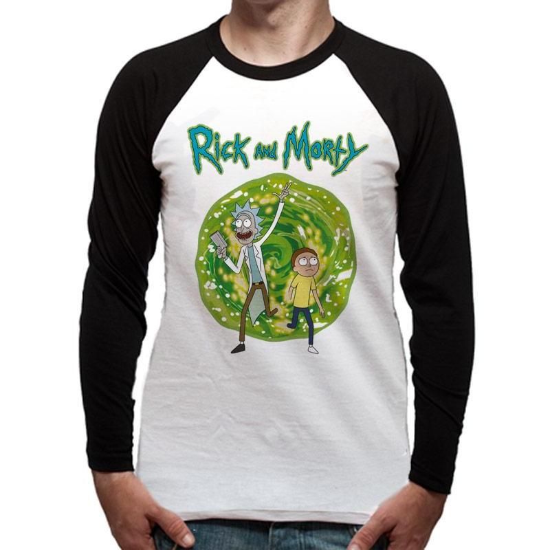 Rubies Rick And Morty Portal Long-Sleeve Baseball Shirt T-Shirts für Unisex