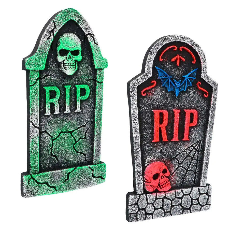 Boland Halloween-Grabsteine Neon Grabstein – Halloween Dekoration 41x21 cm Schaumstoff