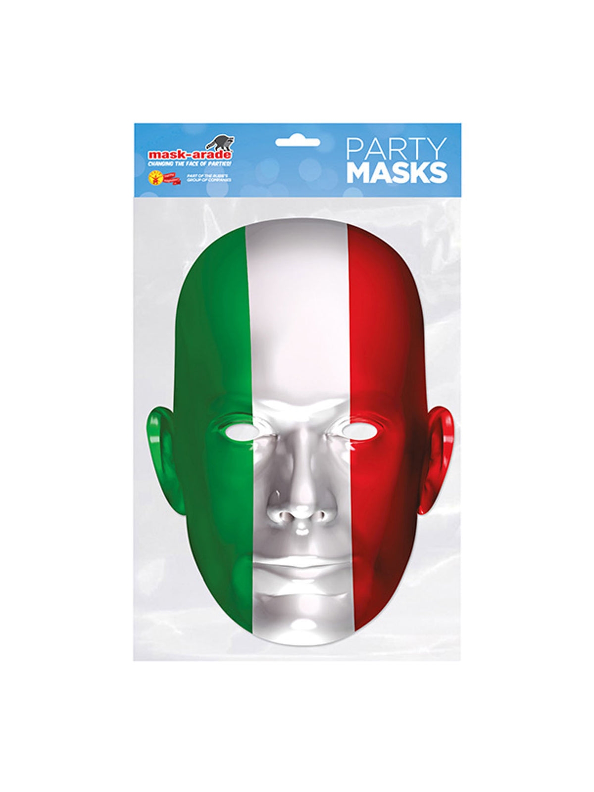 Rubies Italien-Flaggen-Maske aus Karton – Detailansicht