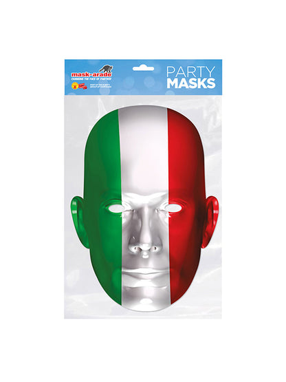 Rubies Italien-Flaggen-Maske aus Karton – Detailansicht