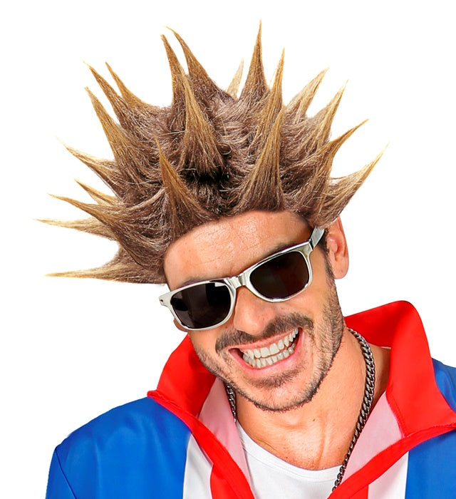 Punk-Perücke mit Irokesenschnitt in auffälligem Stil für Fasnacht und Karneval