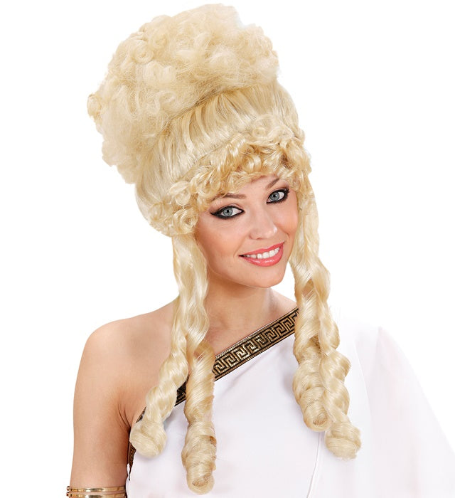 Blonde Perücke Olympische Göttin elegant für Fasnacht und Karneval