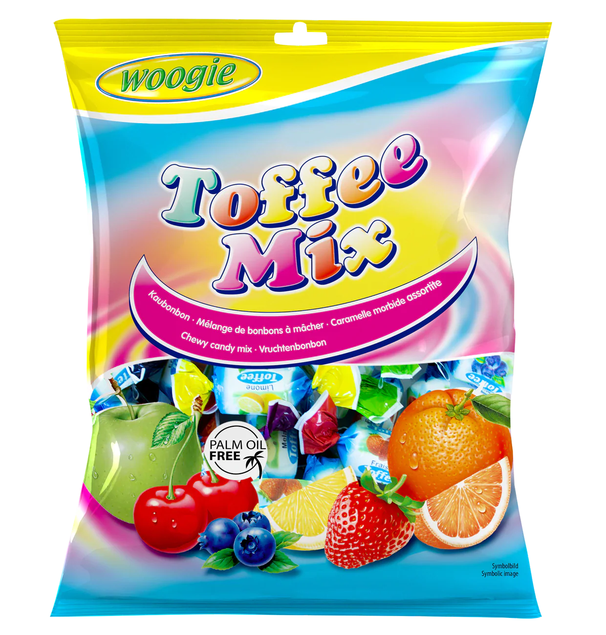 Woogie Kaubonbons Toffee Mix 160g gemischte Kaubonbons mit Fruchtgeschmack – Produktansicht