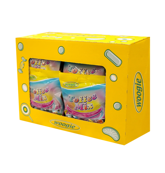 Woogi Kaubonbons Toffee Mix 160g Gemischte Kaubonbons mit Fruchtgeschmack.