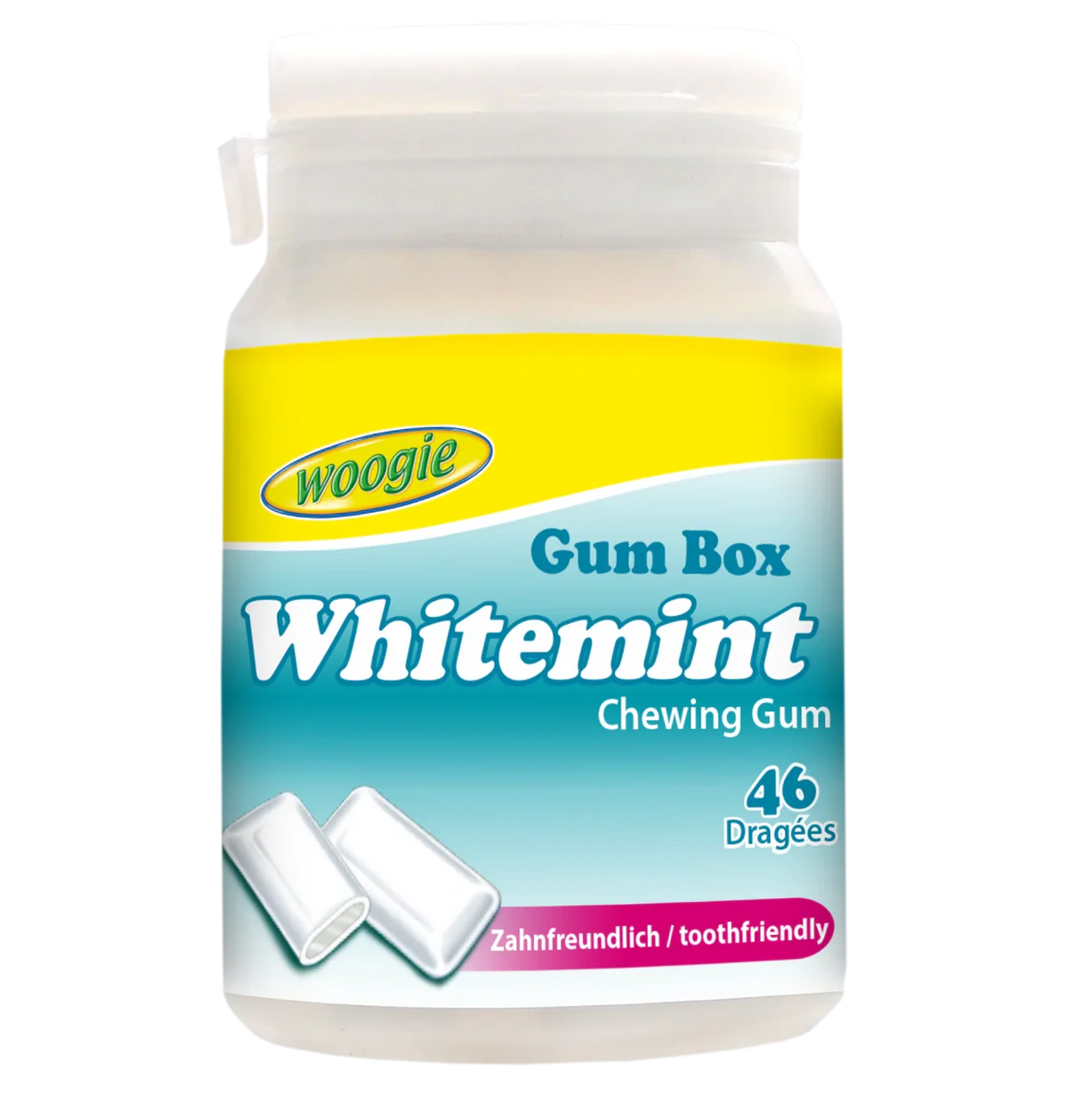 Woogie Whitemint Kaugummi zuckerfrei 46 Stück 64,4 g