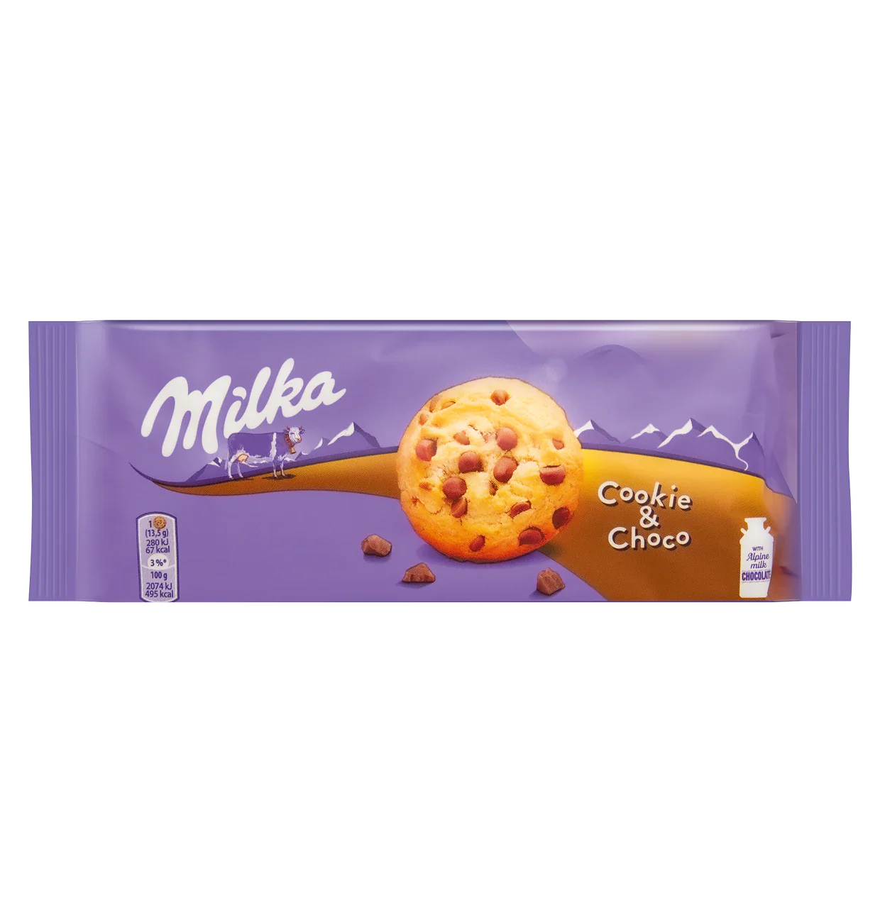 Milka Keks mit Schokoladestückchen Cookie & Choco 135g – Produktansicht