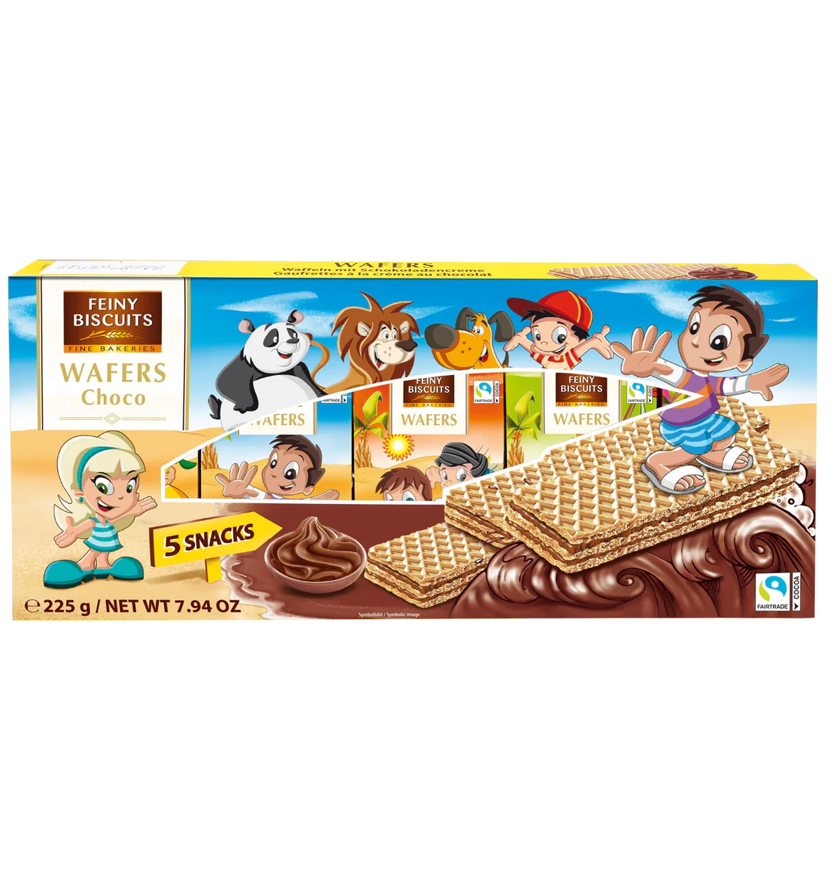 Feiny Biscuits Kinder-Waffeln mit Kakaocremefüllung 225 g in verschiedenen Motiven