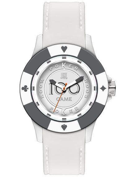 LIGHT TIME POKER Armbanduhr White Grey – Produktansicht