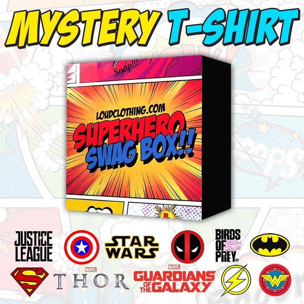Rubies Loud Original Superhero 3er-T-Shirt-Set Mystery Swagbox für Unisex