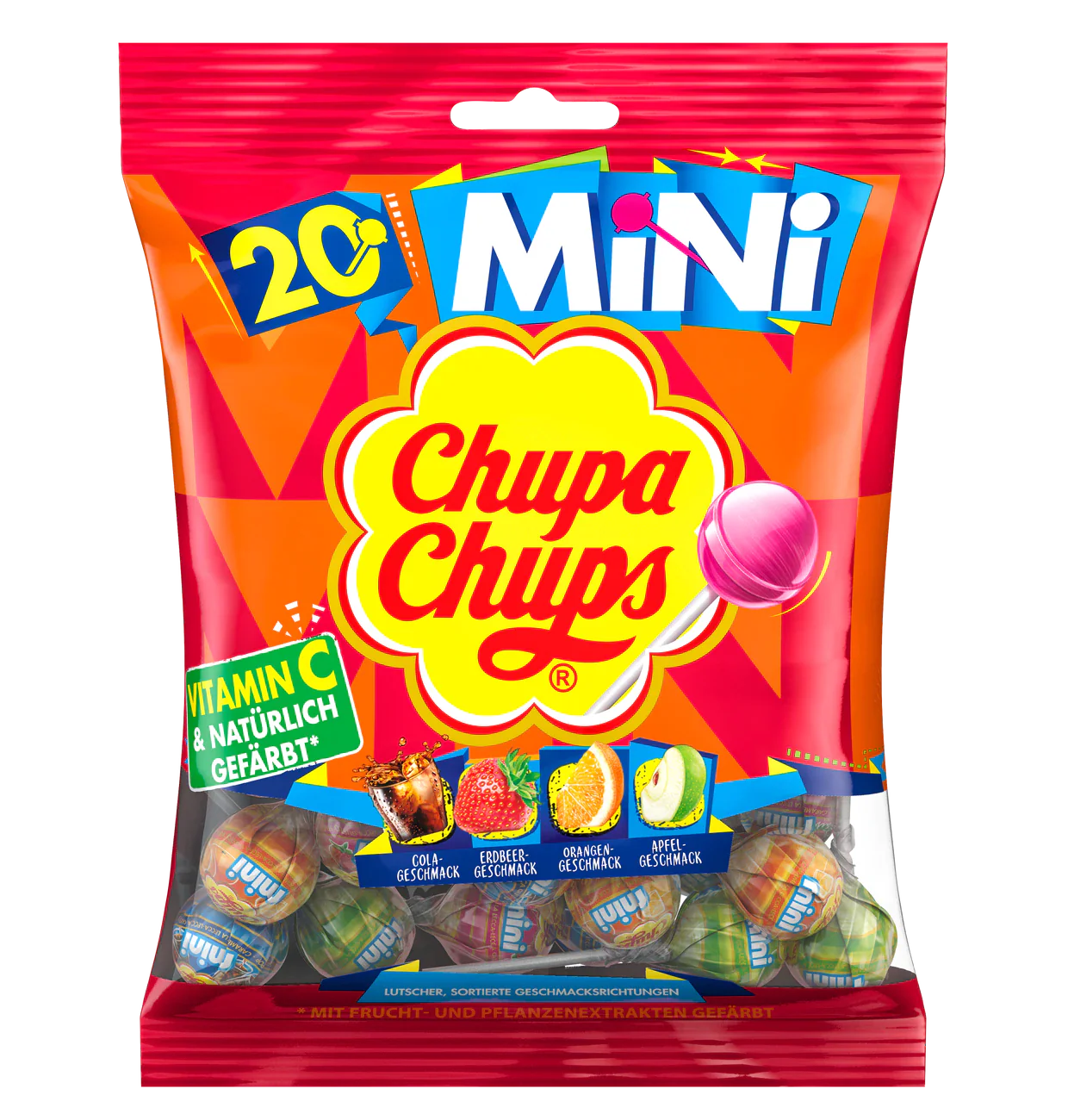 Chupa Chups Lollipops Mini mit Vitamin-C 20 Stück