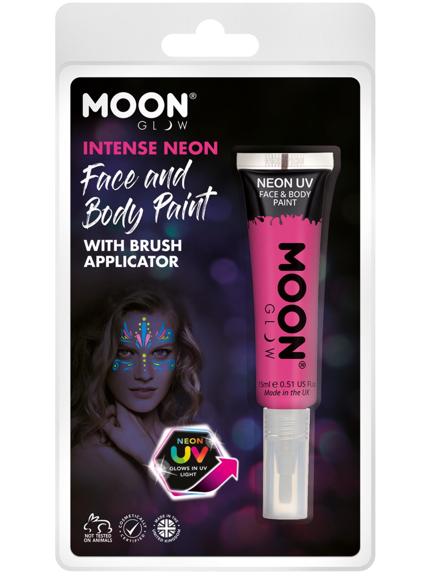 Smiffys Moon Glow Intense Neon UV Face Paint, Hot Pink CD für Unisex