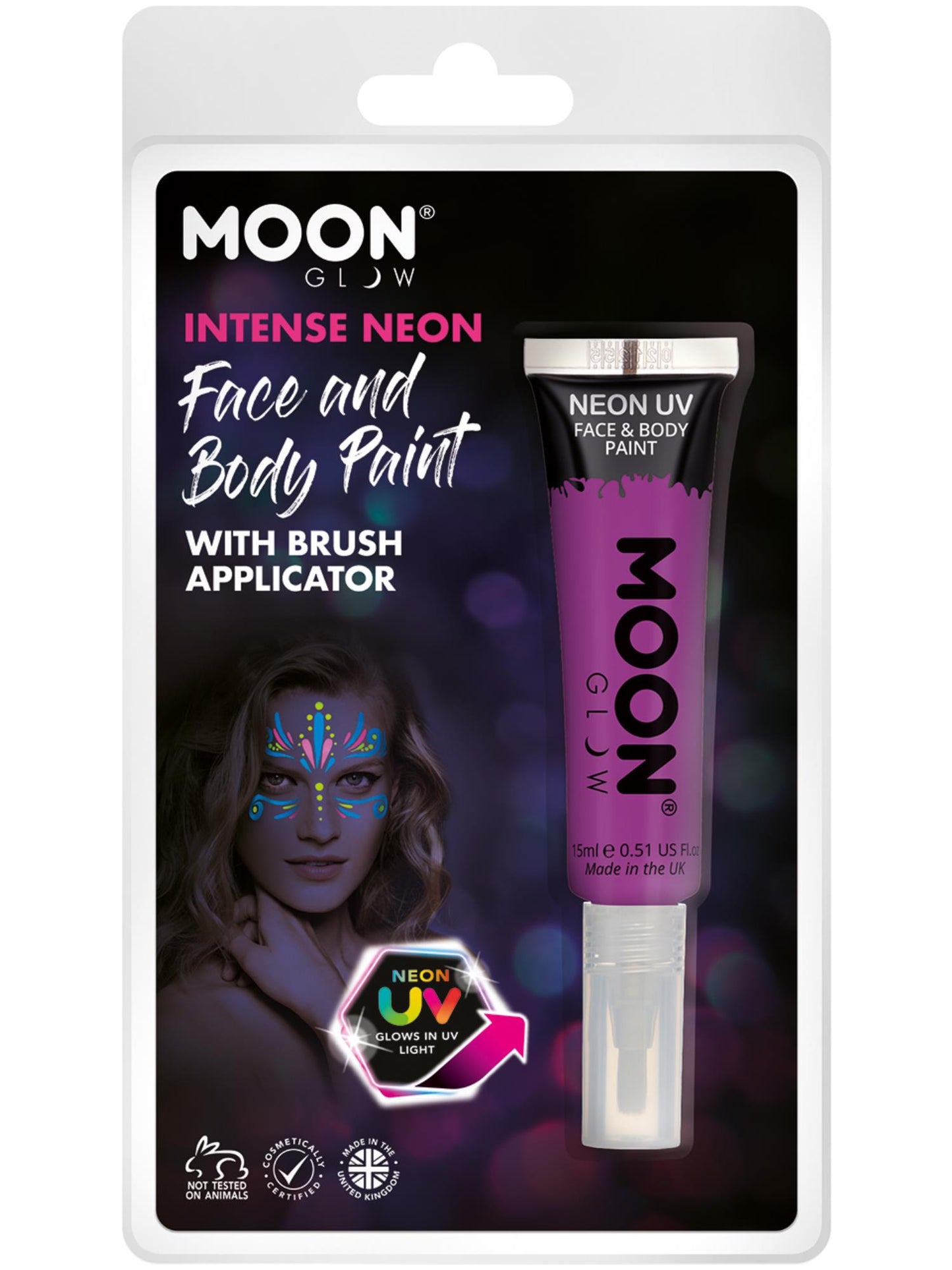 Smiffys Moon Glow Intense Neon UV Face Paint, Purple CD für Unisex