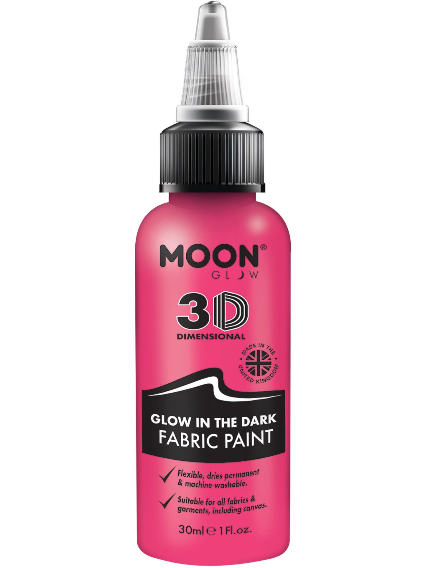 Smiffys Moon Glow - Glow in the Dark Fabric Paint, Pink CD für Unisex