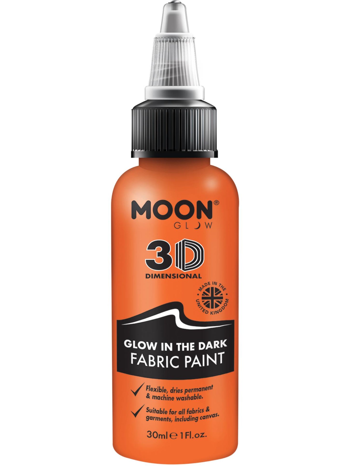Smiffys Moon Glow - Glow in the Dark Fabric Paint, Orange CD für Unisex