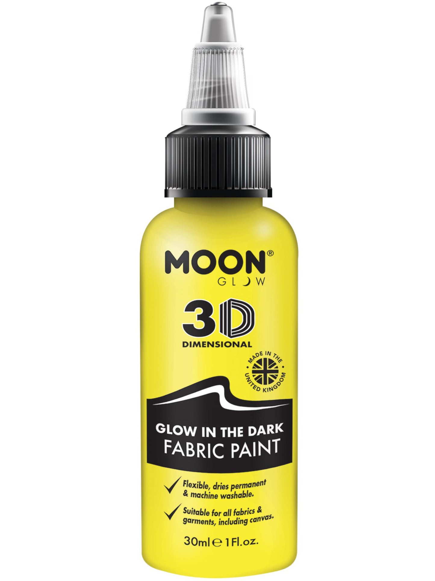 Smiffys Moon Glow - Glow in the Dark Fabric Paint, Yellow CD für Unisex