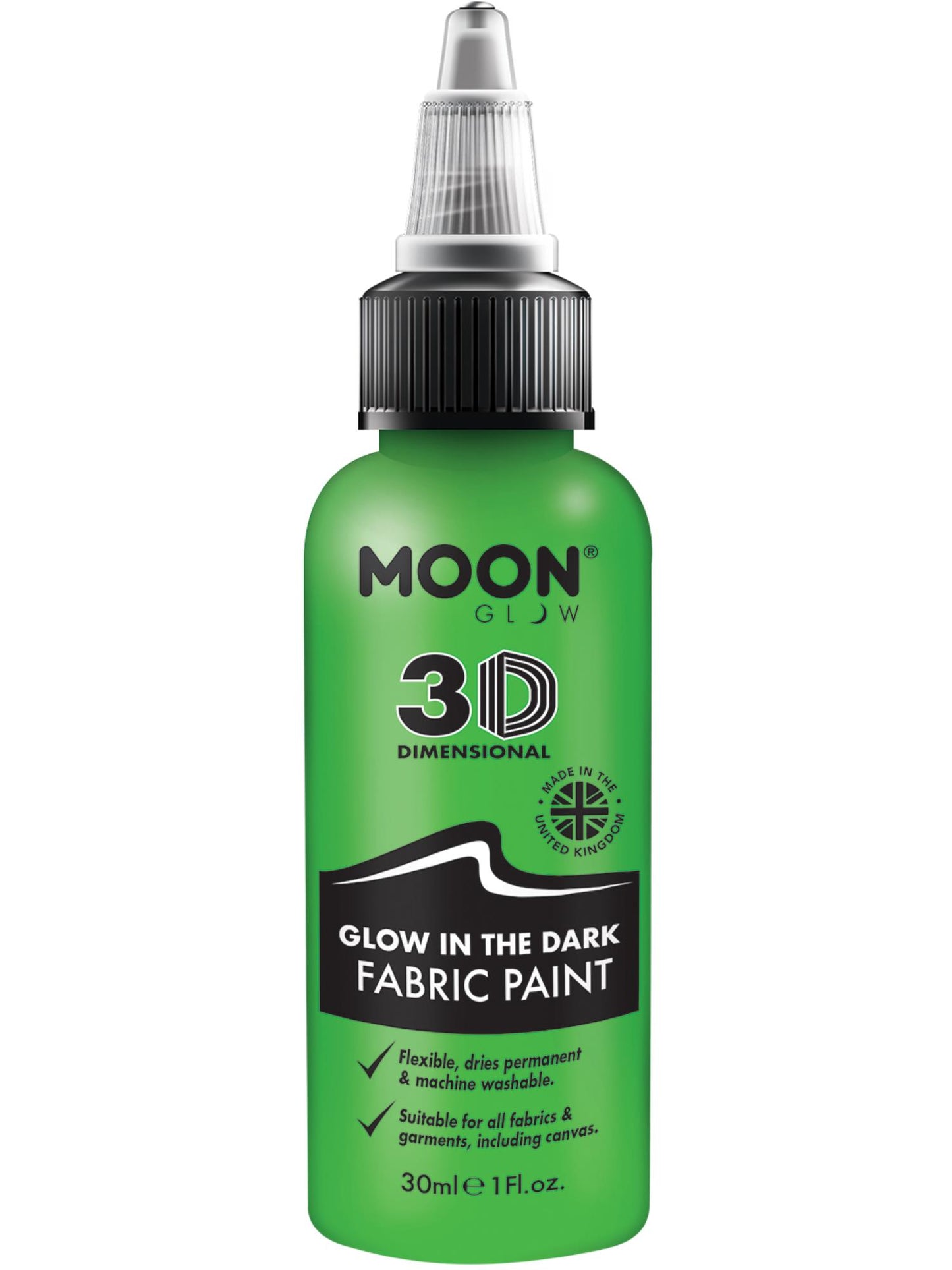 Smiffys Moon Glow - Glow in the Dark Fabric Paint, Green CD für Unisex