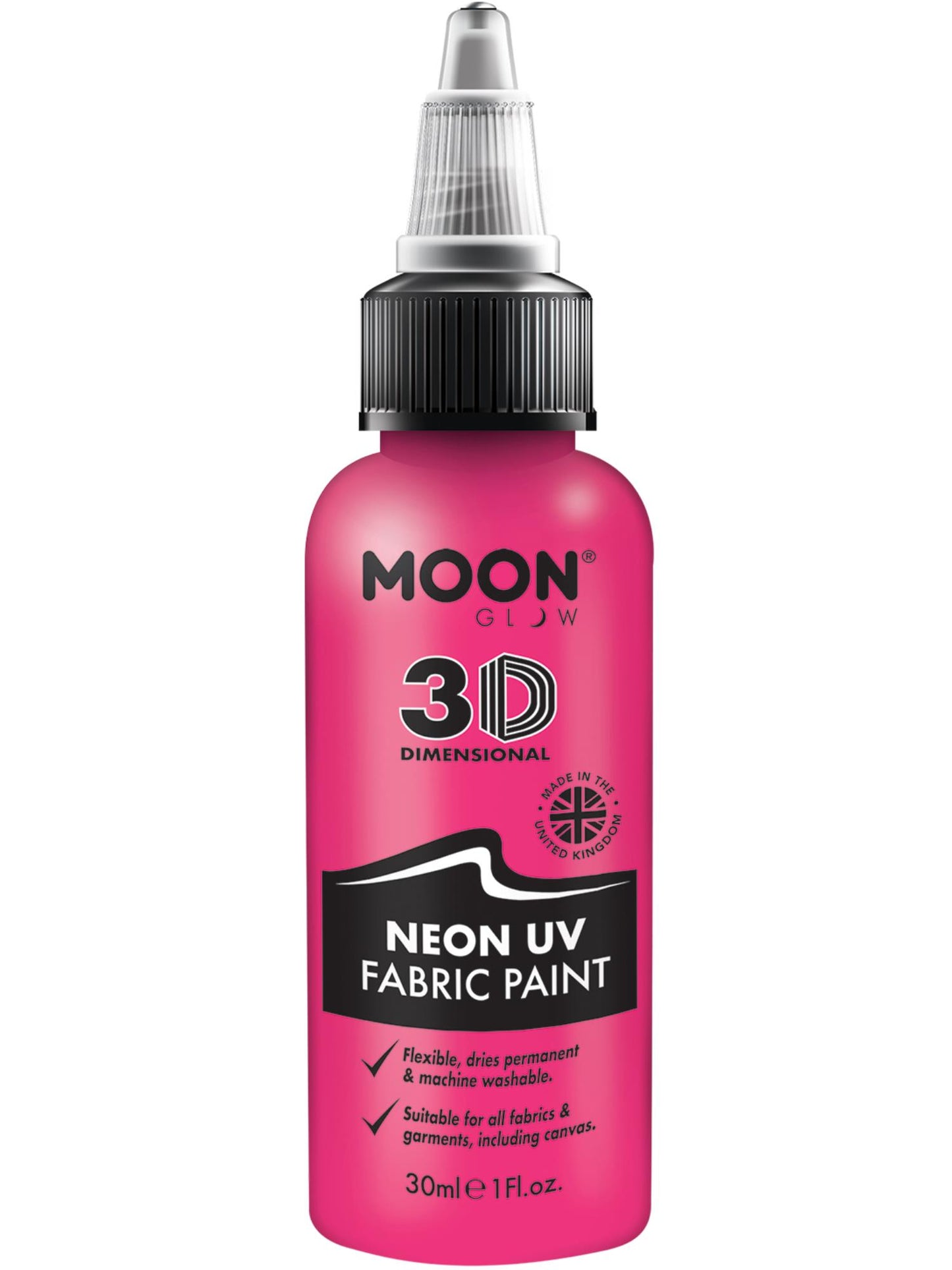 Smiffys Moon Glow - Neon UV Intense Fabric Paint, Pink CD für Unisex