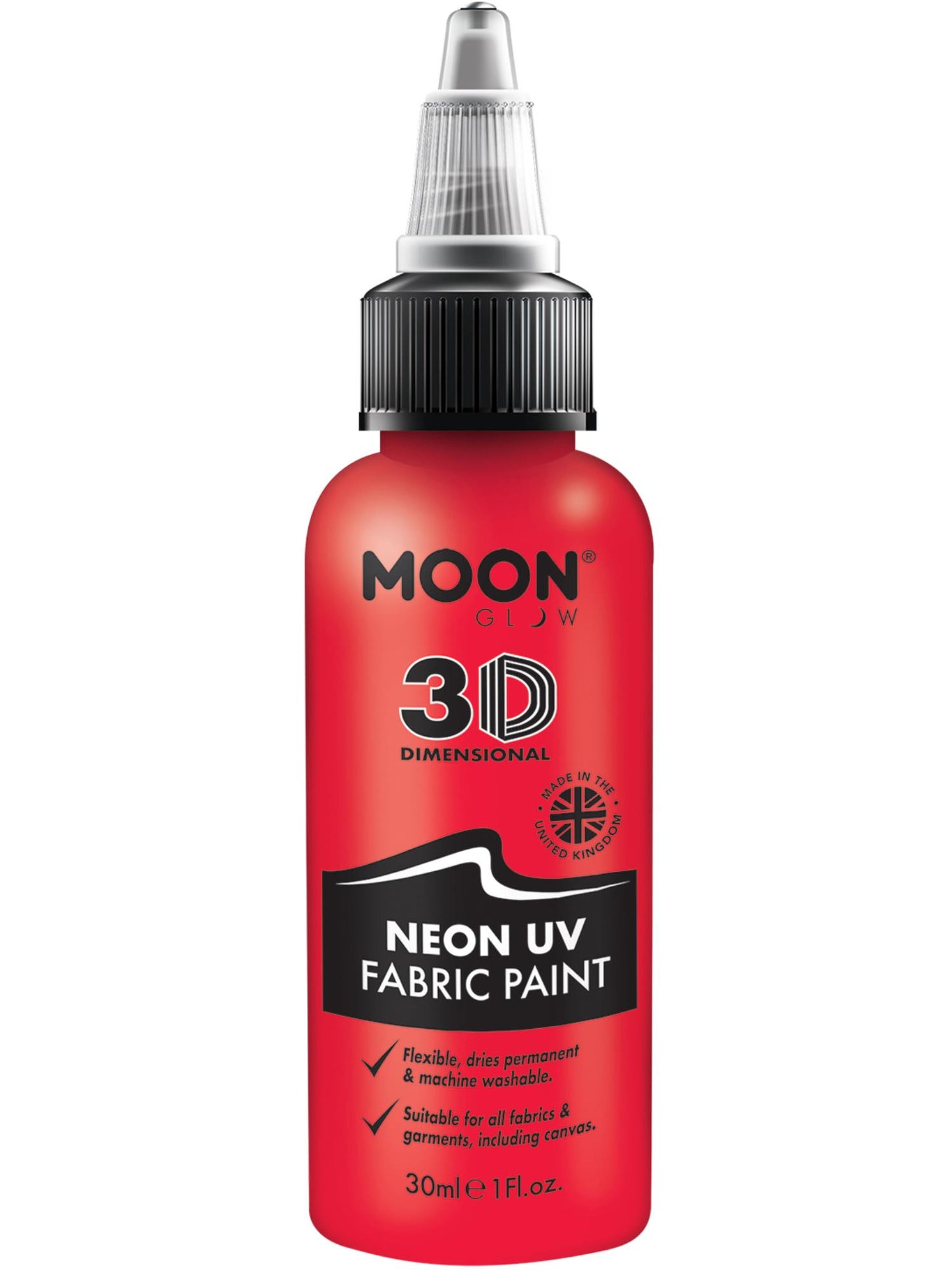 Smiffys Moon Glow - Neon UV Intense Fabric Paint, Red CD für Unisex