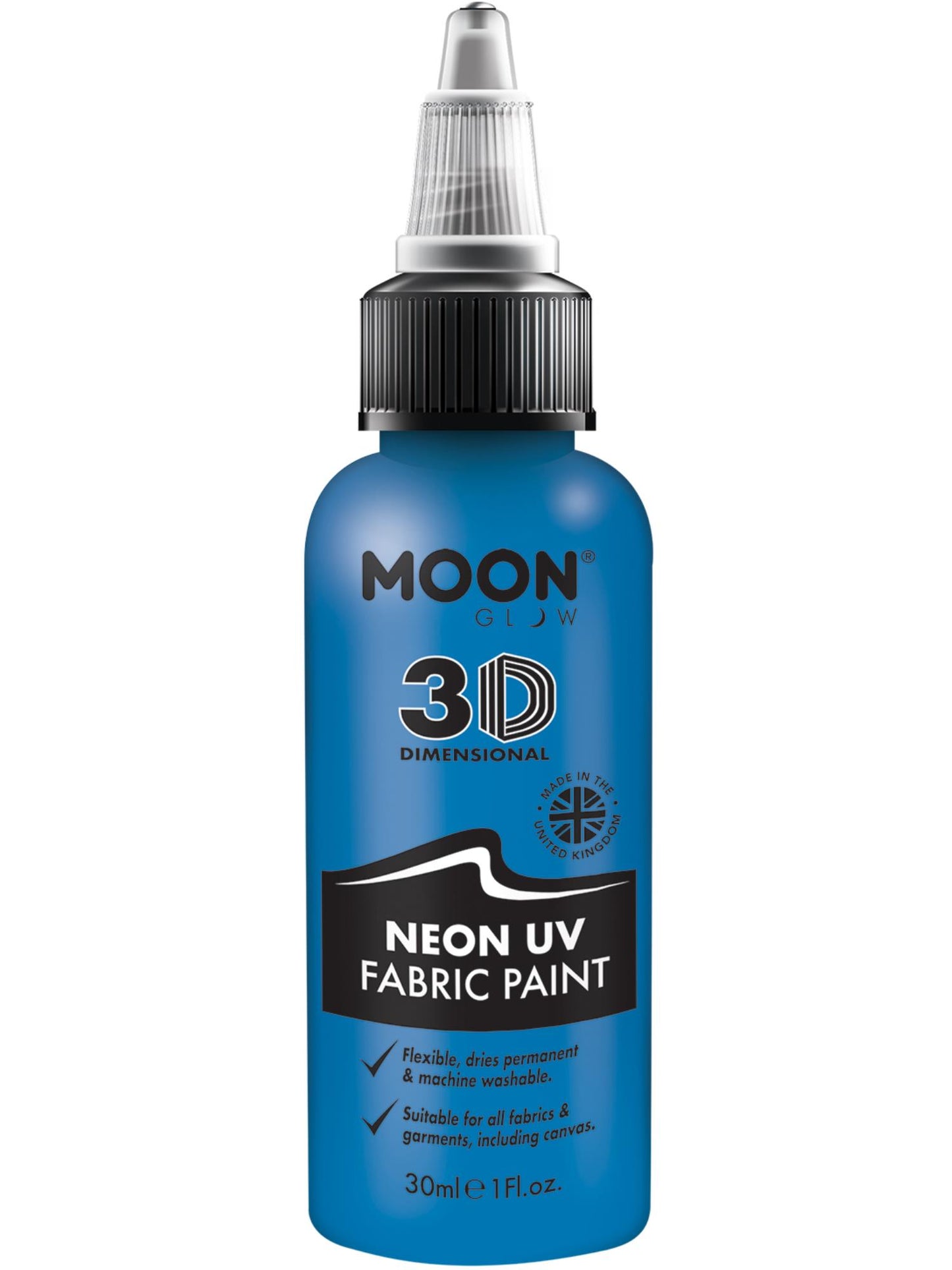Smiffys Moon Glow - Neon UV Intense Fabric Paint, Blue CD für Unisex
