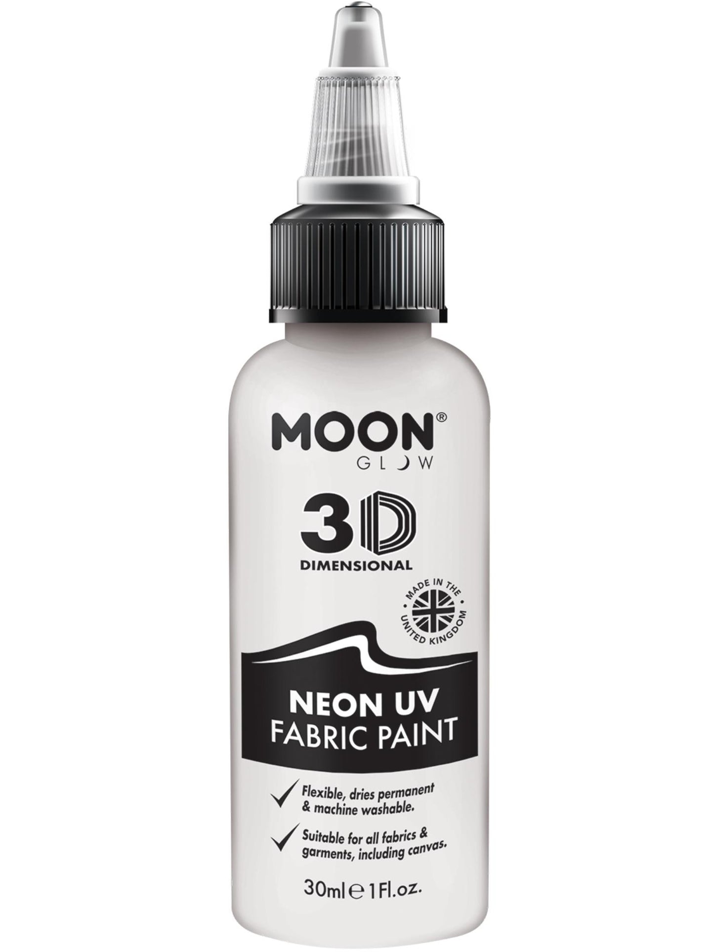 Smiffys Moon Glow - Neon UV Intense Fabric Paint, White CD für Unisex