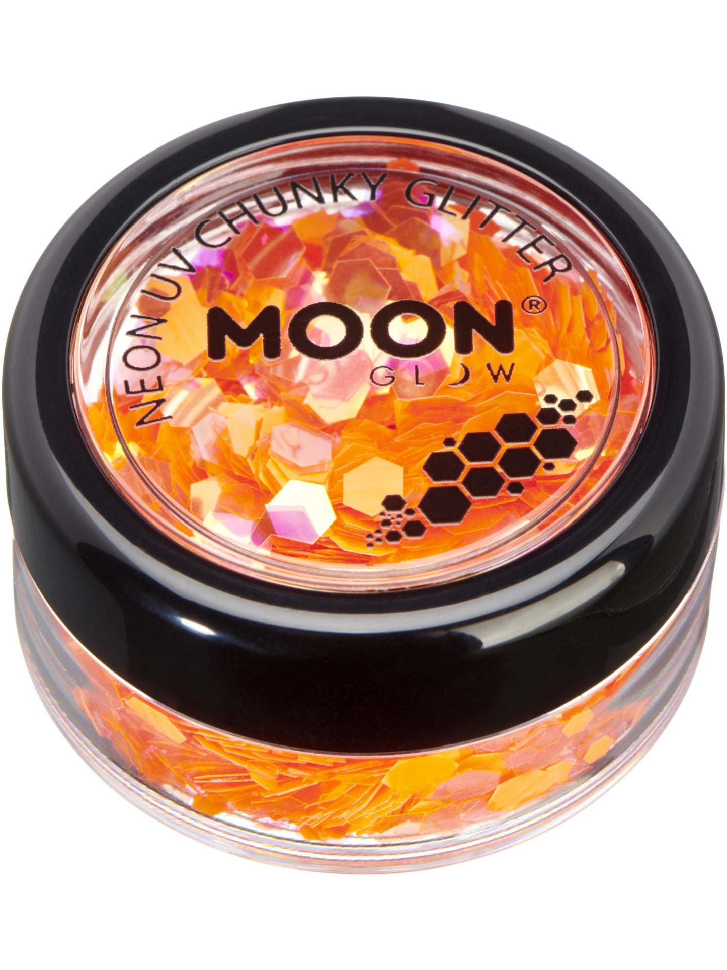 Smiffys Moon Glow - Neon UV Chunky Glitter, Orange CD für Unisex