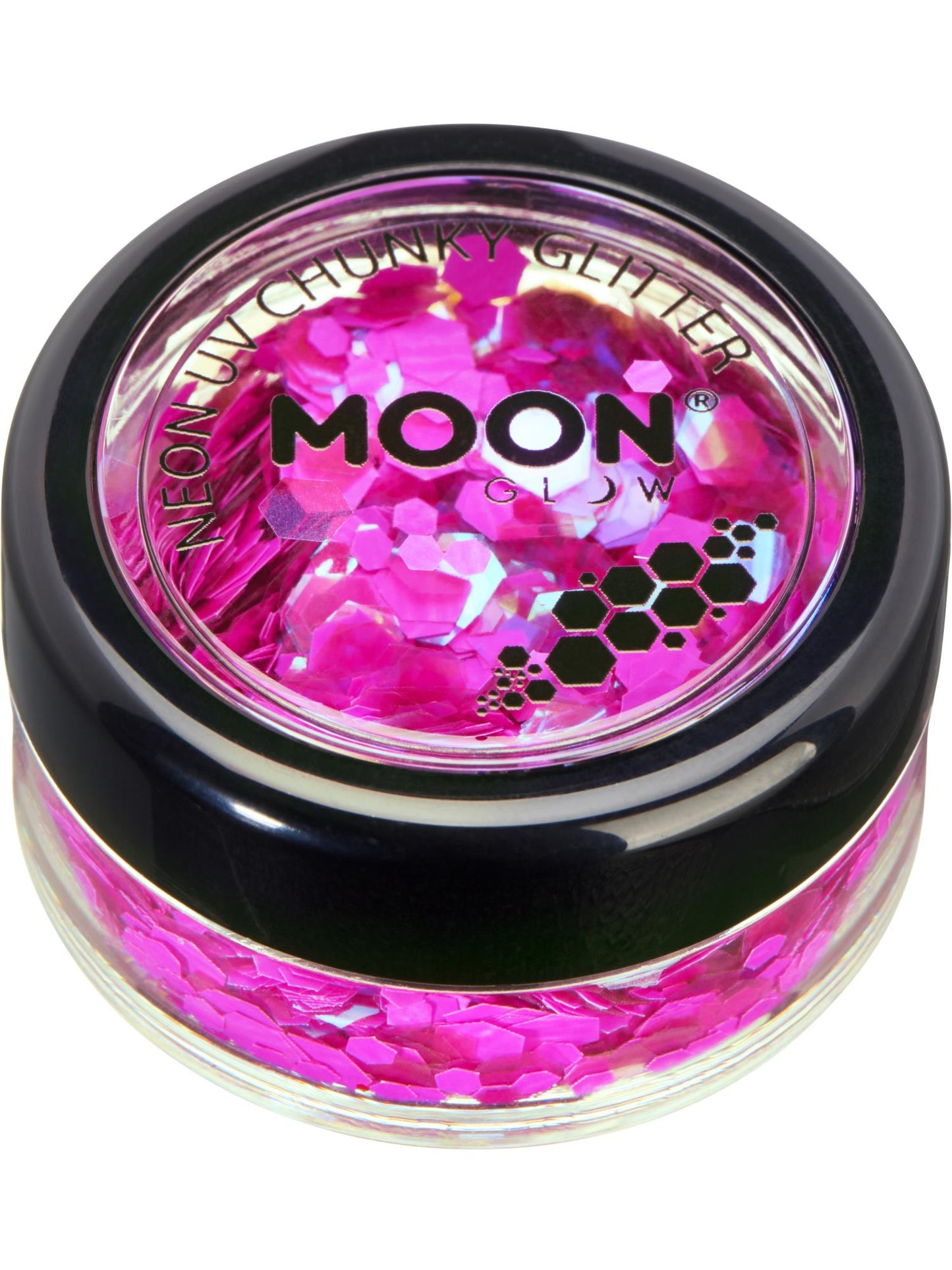 Smiffys Moon Glow - Neon UV Chunky Glitter, Magenta CD für Unisex