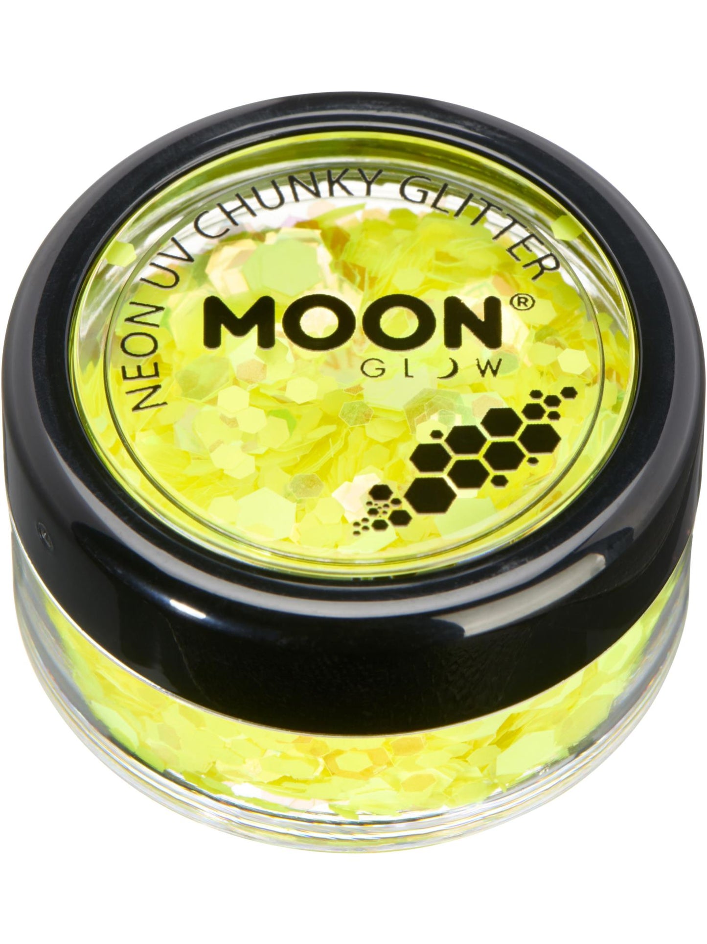 Smiffys Moon Glow - Neon UV Chunky Glitter, Yellow CD für Unisex