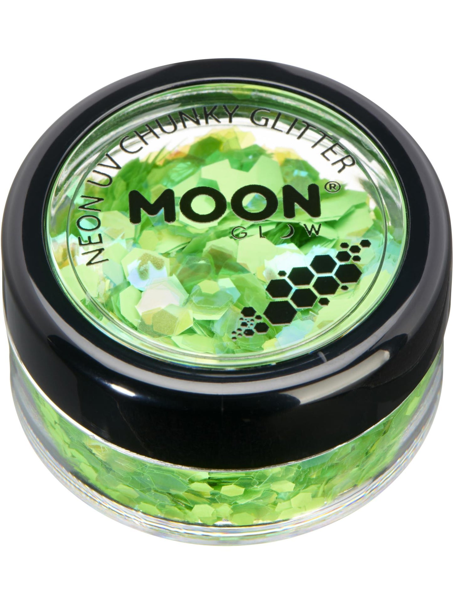 Smiffys Moon Glow - Neon UV Chunky Glitter, Green CD für Unisex