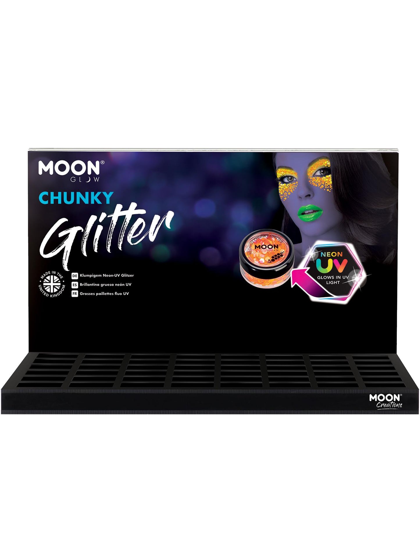 Smiffys Moon Glow - Neon UV Chunky Glitter, SF für Unisex