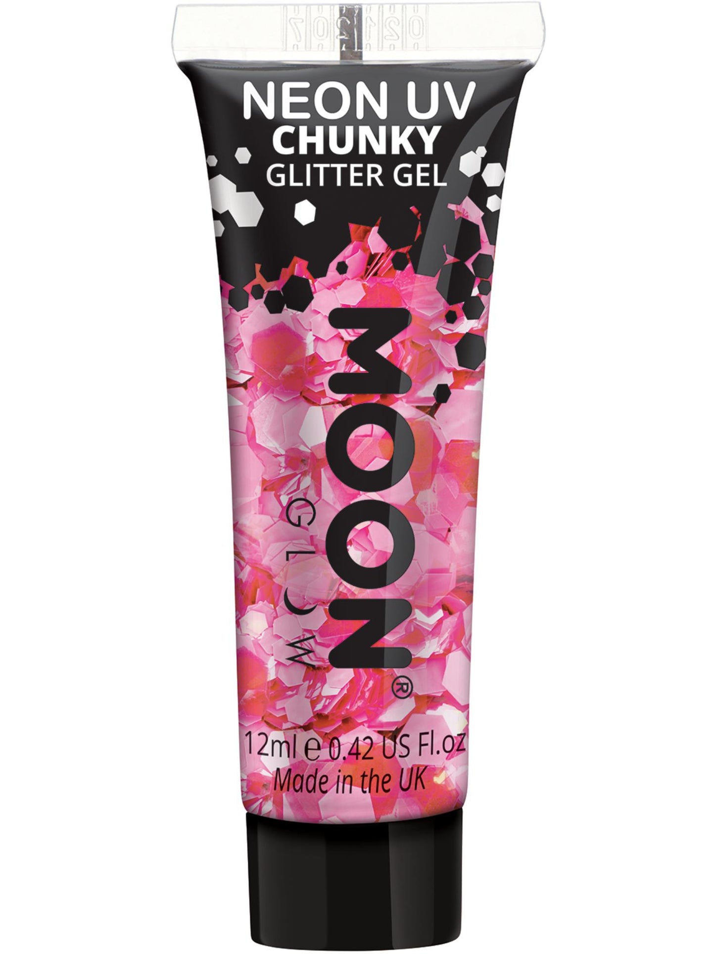 Smiffys Moon Glow - Neon UV Chunky Glitter Gel, Hot Pink CD für Unisex