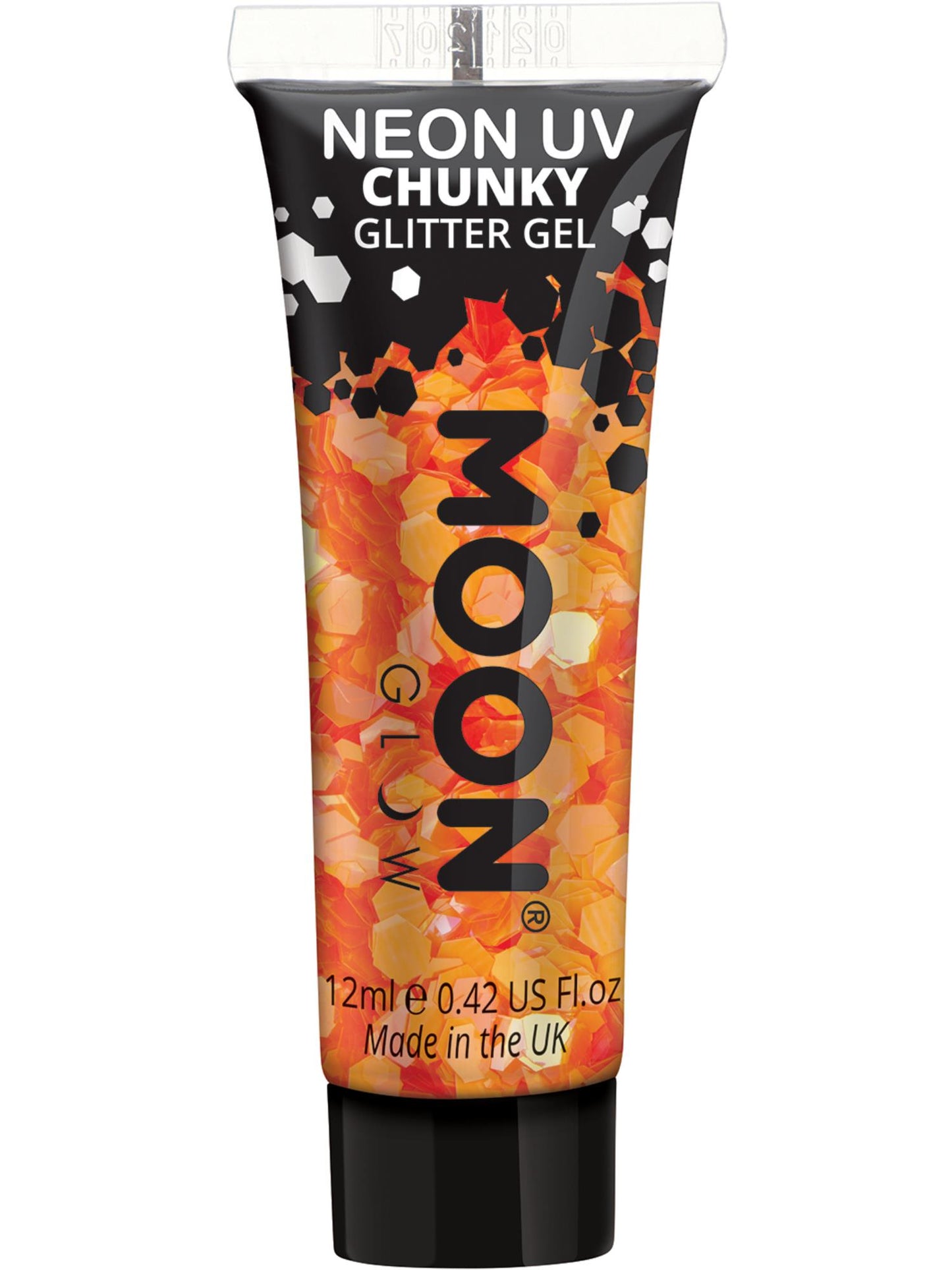 Smiffys Moon Glow - Neon UV Chunky Glitter Gel, Orange CD für Unisex