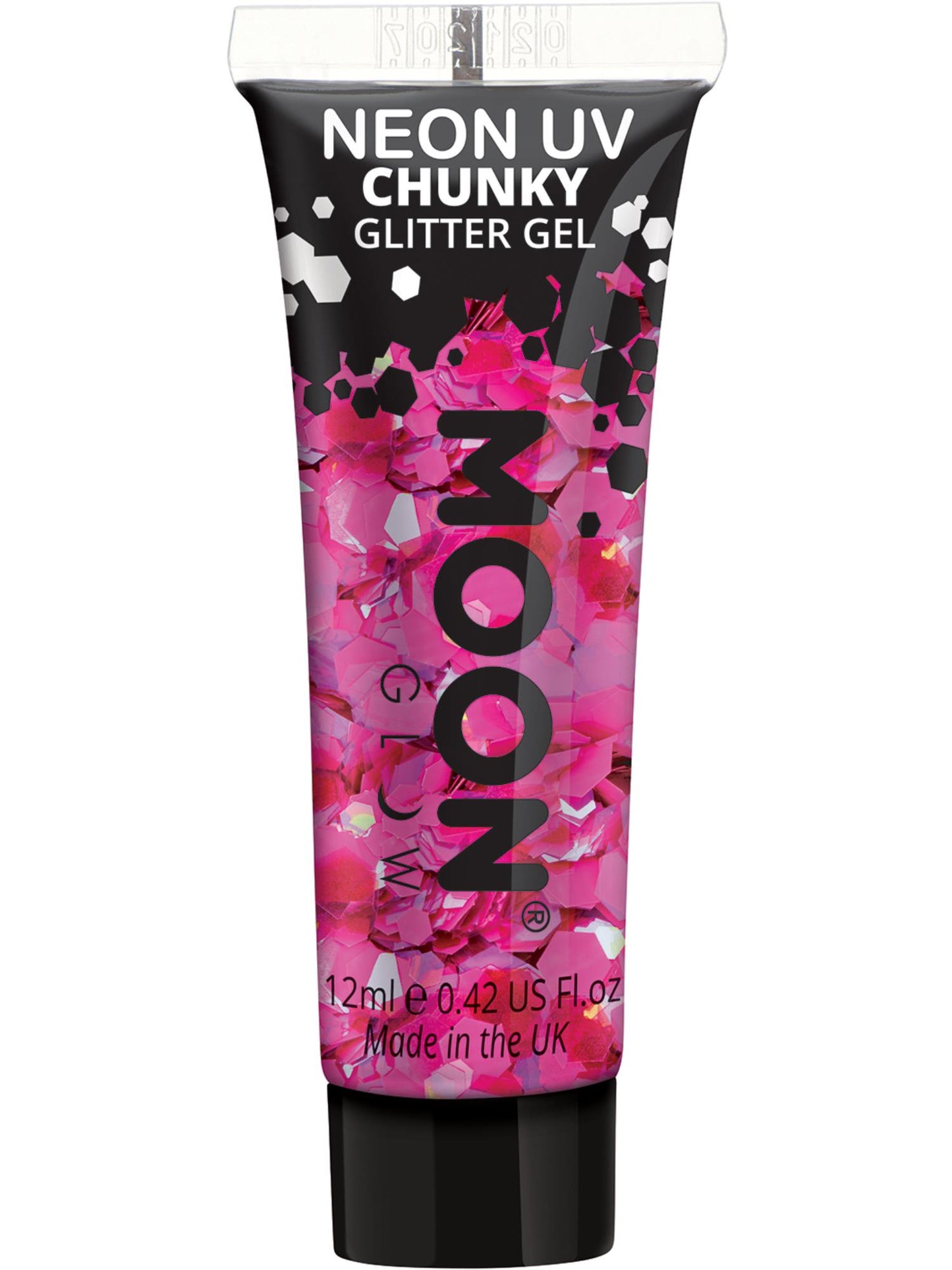 Smiffys Moon Glow - Neon UV Chunky Glitter Gel, Magenta CD für Unisex